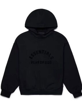 Fear of God Essentials Arch Logo Hoodie Jet Black